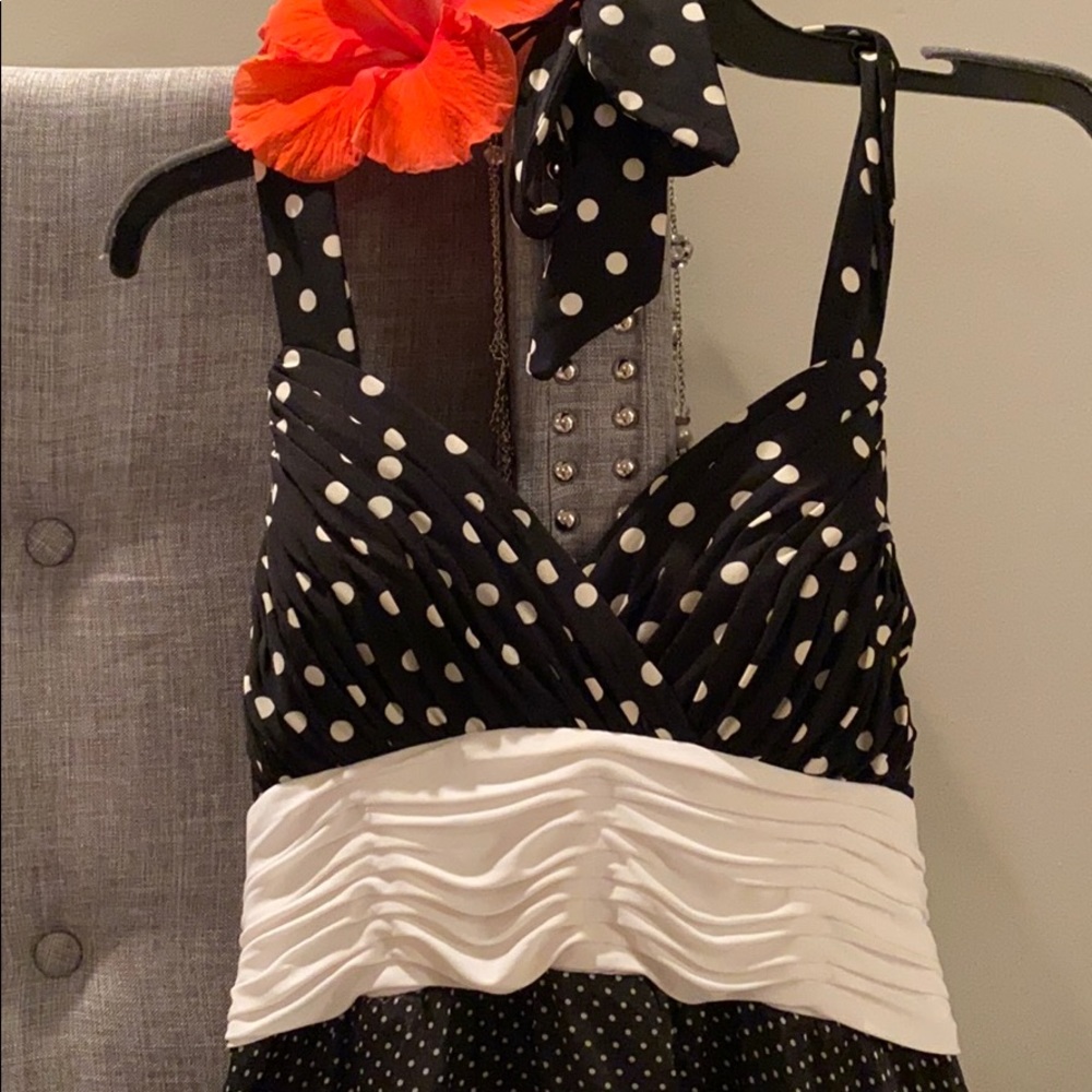 Polka dot halter dress